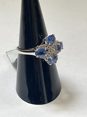 (A370) NWT TJC Silver Ring - blue stone infinity - UK Size N