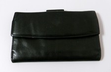 Vintage Scully Black Genuine Leather Women's Checkbook Wallet Made in USA