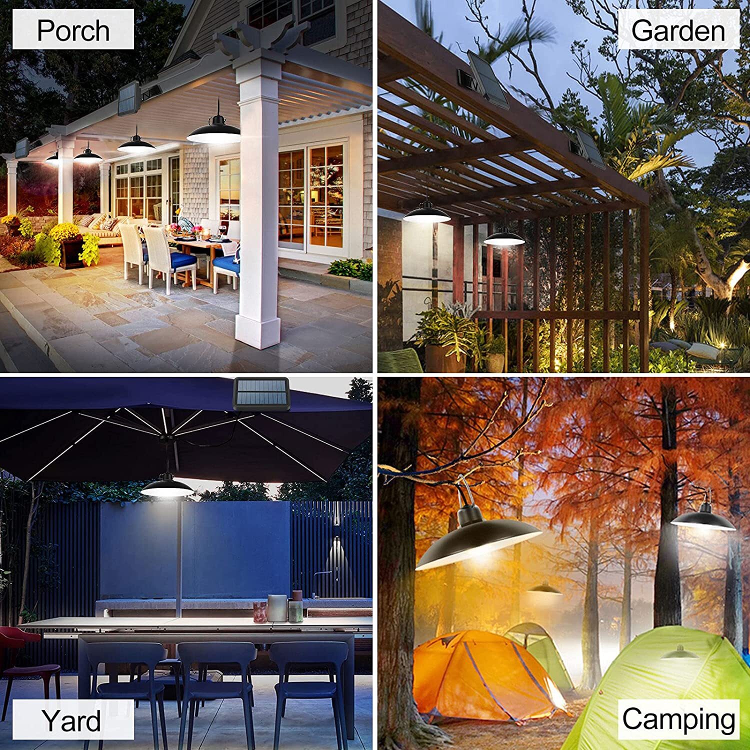 Solar Pendant Light Outdoor Adjustable Waterproof Remote Control Garden