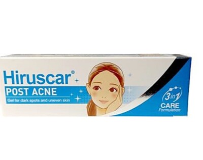 Hiruscar Postacne Gel Clear Acne Scar Dark Red Mark Skin Soft Smooth 10 gm