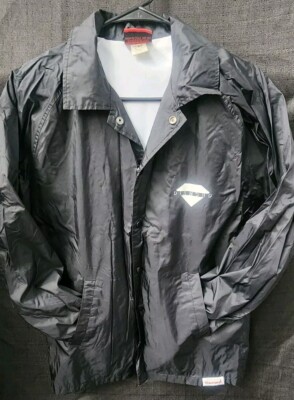 Diamond Supply Jacket Mens Small Black Snap Up Windbreaker Lightweight Coat New