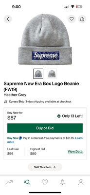 Supreme New Era Box Logo Beanie FW19 Week16 | eBay