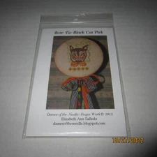 Bow Tie Black Cat Pick Dames Of The Needle Finger Work Cross Stitch Pattern