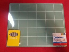 children's double-sided hanging chalkboard 12x16 with chalk grid pattern bin7