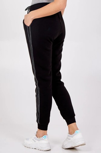 Ladies Women QED London Sparkle Detail Stripe Joggers - Picture 4 of 7