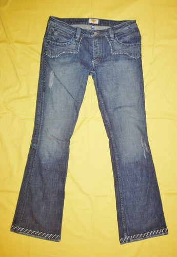 ANTIK DENIM BUTTON FLY DISTRESSED LOW-RISE BOOT CUT JEANS STRETCHY 31/33 NWOT - Picture 10 of 12