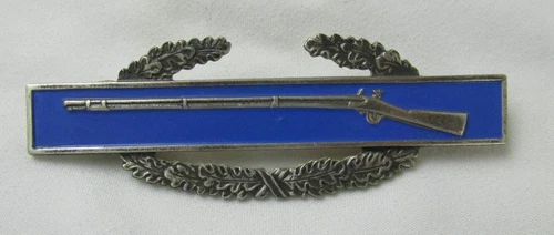 Vintage WWII 3" Rifle Military Pin Blue Marked Sterling Brooch Marksman WW2