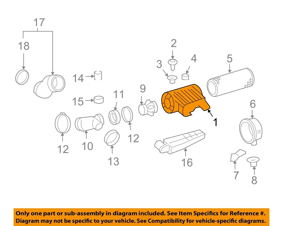 Conjunto de filtro de aire usado se adapta a: camioneta Chevrolet Express 3500 2015 6,0 grado A Foto 3 de 4