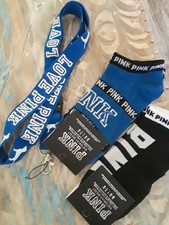 2 Pairs Victoria Secret LOVE PINK no-show ankle socks WITH TAGS 1 Lanyard