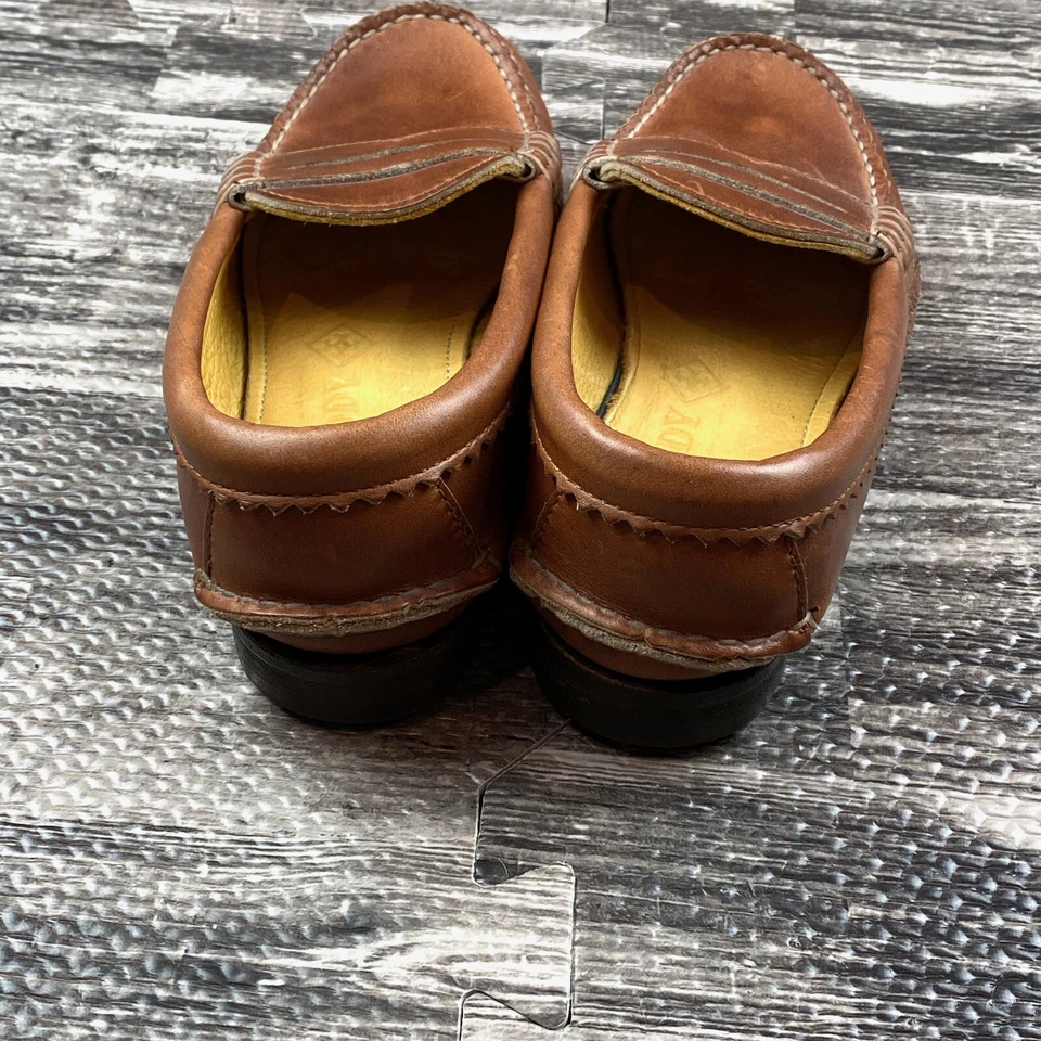 Mocassim Quoddy Feminino Tamanho 5.5 Couro Marrom Feito nos EUA - Imagem 4 de 4