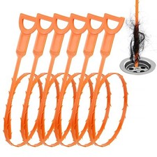 6 Pack Hair Snake Hair Drain Clog Remover Cleaning Tool Drain Auger Hair Remover