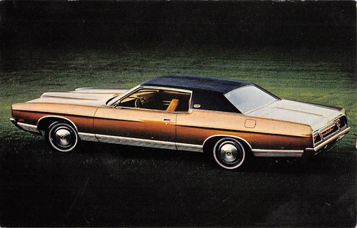 1971 FORD LTD BROUGHAM 2-DOOR HARDTOP & 4 DOOR HARDTOP CARS, 2 CHROME ADV PC's,  - Picture 1 of 4