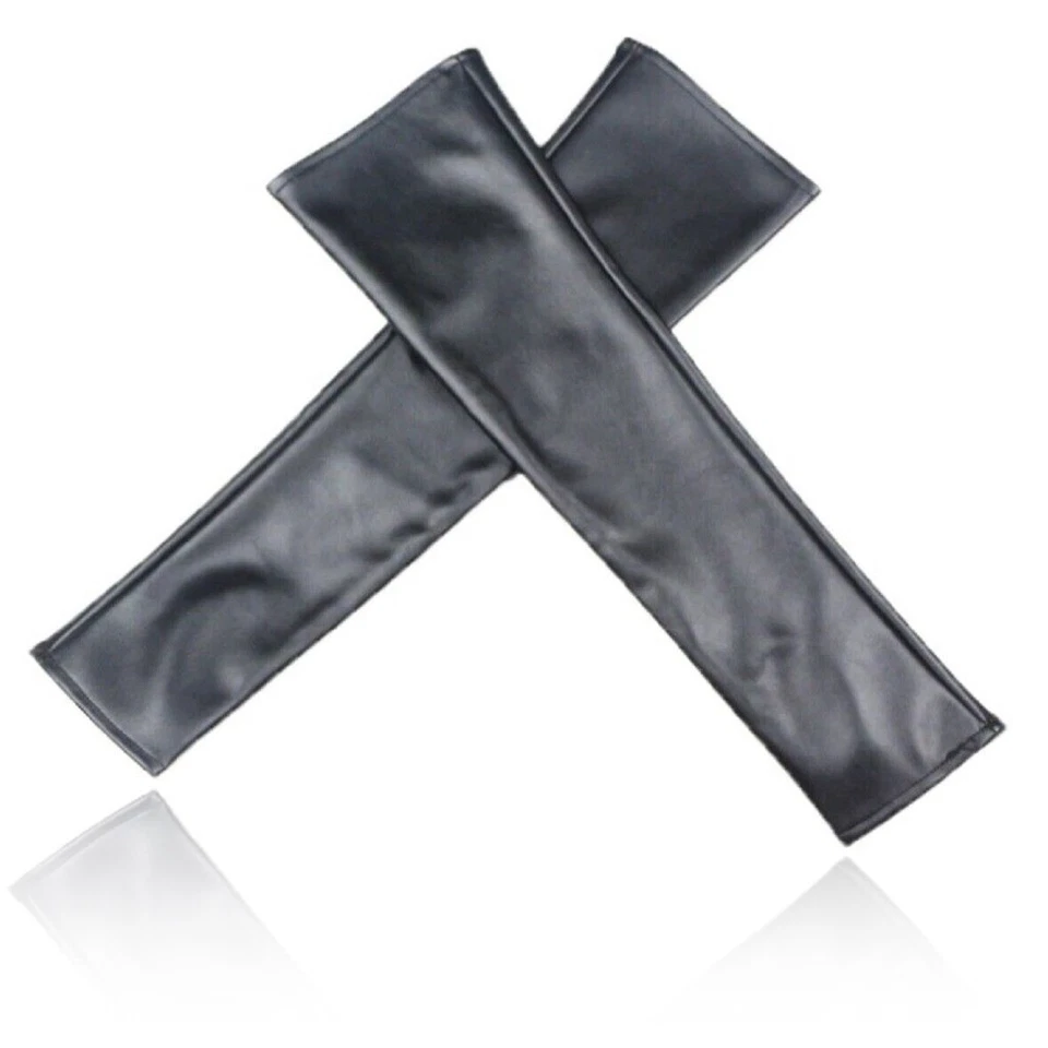 Fingerless Genuine Leather Ladies Long Sleeve Elbow Driving Gloves Party Wedding - Image 3 of 4