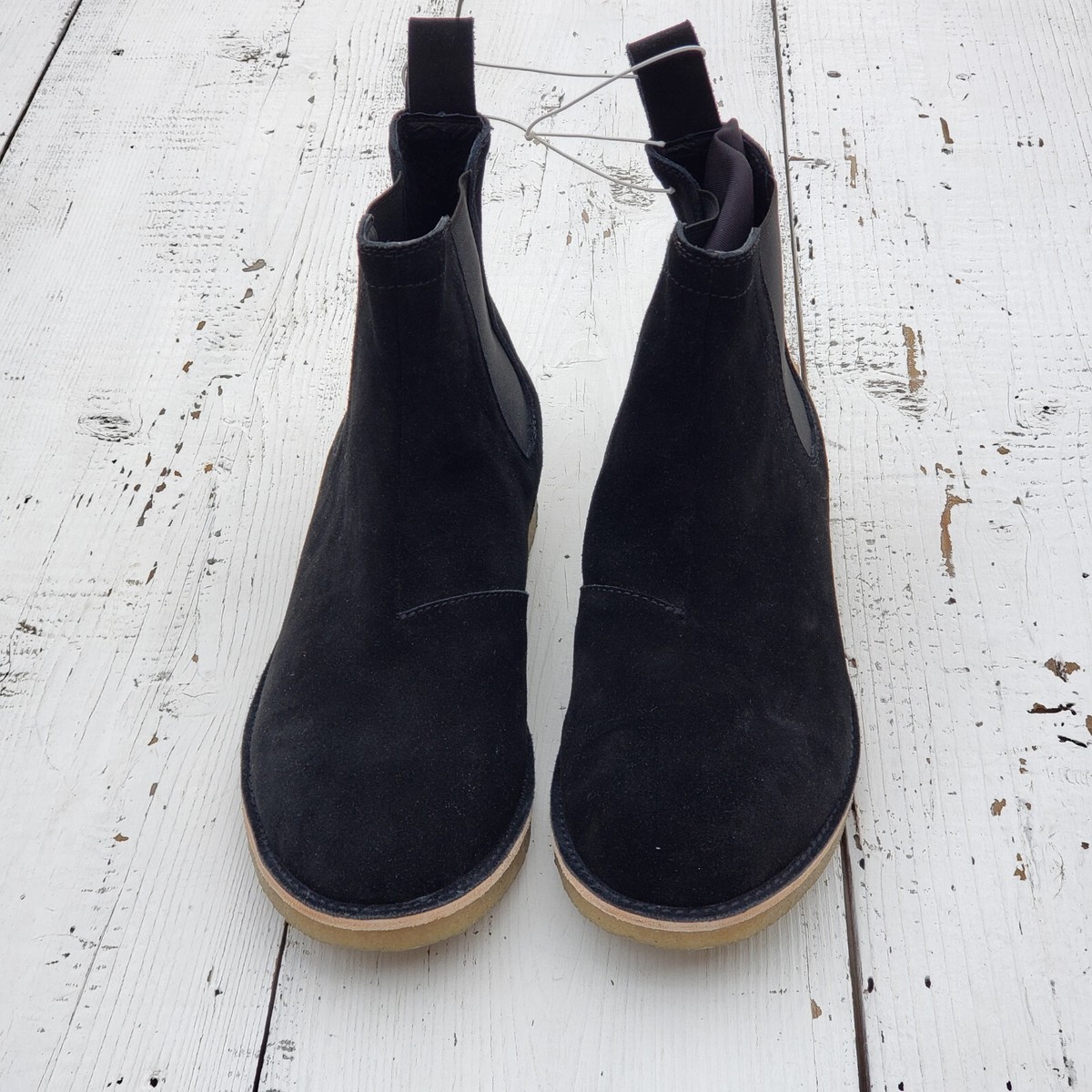 Civil Regime Black Suede Leather Pull On Chelsea Boots Mens  display picture 1