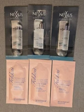 Lot of 3 Nexxus Pro Mend Treatment Creme & 3 Fekkai 3 Minute Mask Packet Samples