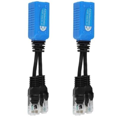 1 Pair RJ45 Ethernet Cable Combiner / Splitter POE 2i-n-1 CAT6/5e Data Adapters
