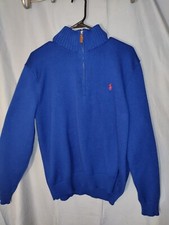 Vintage Polo Ralph Lauren Men  s Quarter 1/4 Zip Pullover Knit Sweater Large EUC