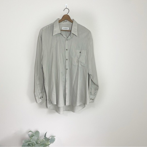 Camicia elegante ufficio Yves Saint Laurent uomo taglia:grande grigio chiaro con bottoni