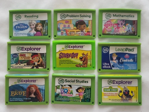 LeapFrog Leapster Explore LeapPad Game Lot -Frozen, Brave, My Little Pony + more