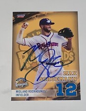 Max Schuemann SIGNED 2021 Midland RockHounds Card Oakland Athletics RC Auto A’s