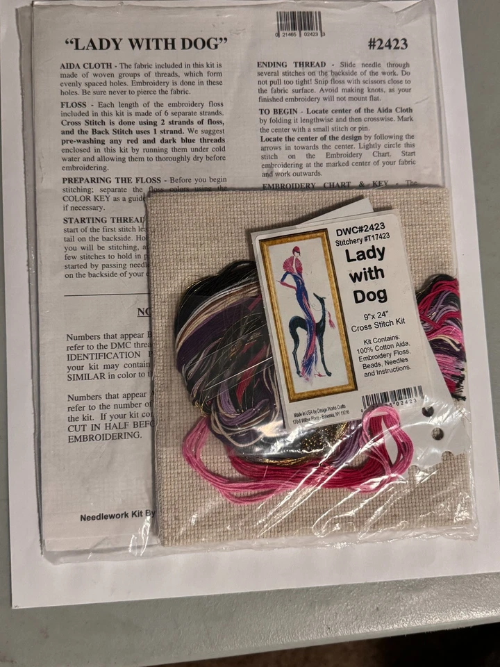 Design Works Crafts cross stitch chart Kit Lady With Dog - Image 2 of 2