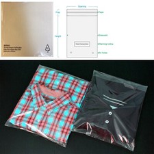 T-SHIRT GARMENT BAGS CLOTHING COVER CLEAR POLYTHENE POLYPROPYLENE TEXTILE BAG
