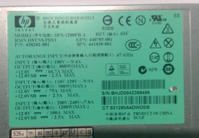 HP DPS-1200FB A HSTNS-PD11 438202-001 440785-001 1200W Power