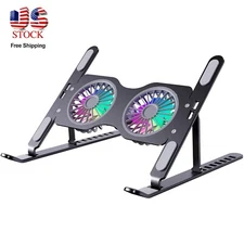 Laptop Stand For Desk With Cooling Fan, Adjustable and Portable Aluminum Holder