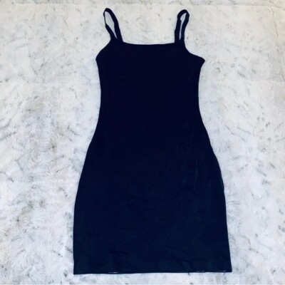 NWOT Maidenform fitted slip dress soft no slip mini basics black
