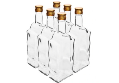 Wodkaflasche ''Fala'' Glasflasche / 500ml Flaschenset für Whisky, Wodka, oder Rum