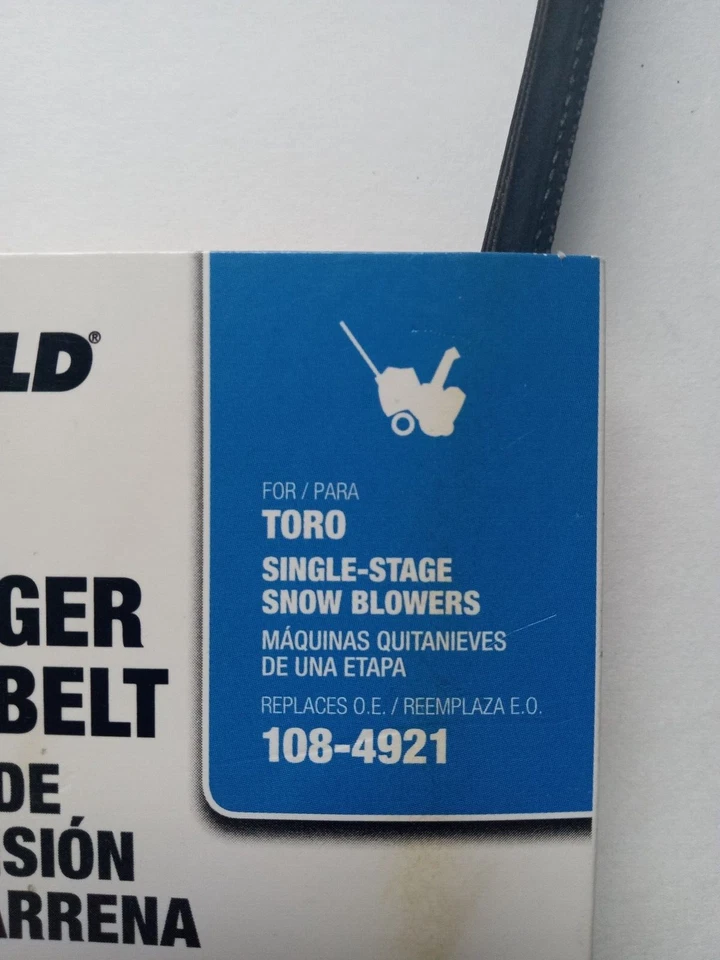Arnold 21" Auger Drive Belt fits Toro Single Stage Snow Blower 490-500-0070 - Image 3 of 3