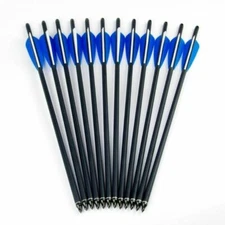12Pcs 20" Carbon Arrows 8.8mm For Crossbow Bolts Premium Archery Target Shooting