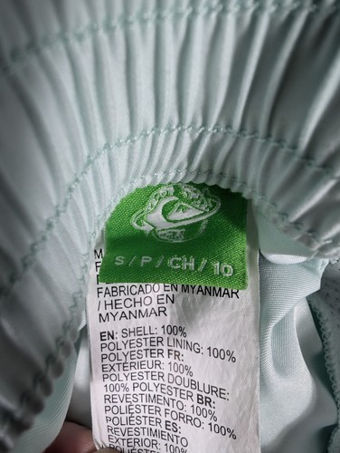 Quicksilver Boys Board Shorts Mint Green Drawstring Size Small/10 - Picture 7 of 10