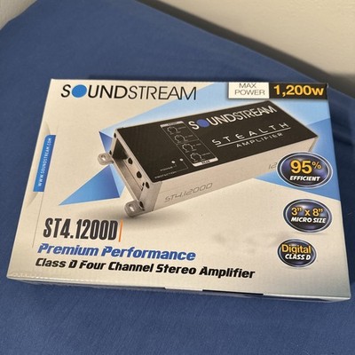 Soundstream ST4.1200D Stealth Series 1200W Class D 4-Channel Car Amplifier (NEW)