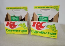 RC Cola with Twist of Lemon 16 Oz 6-Pack Cardboard Bottle Carrier Holder Vtg Adv