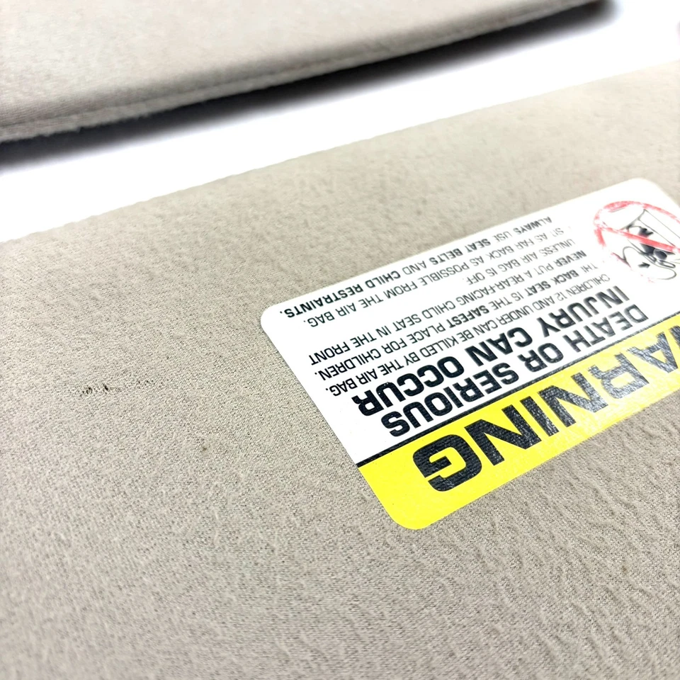 2000-2004 Dodge Dakota Sun Visors Driver Passenger Pair Shades OEM Gray Cloth - Image 4 of 4