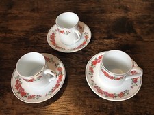 Set Of 3 Espresso Cups And Saucers Brand New