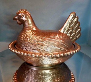 Custom Gold Indiana Hen On Nest. Unique And Beautiful
