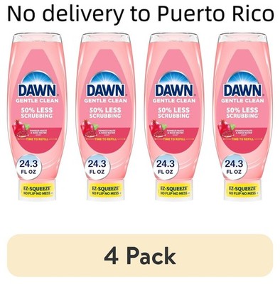 4 pk EZ-Squeeze Dish Soap, Dishwashing Liquid, Pomegranate & Rose Water, 24.3oz
