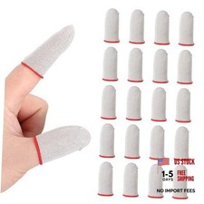 Controller Finger Thumb Sleeve, 20 Pack Mobile Gaming Finger Sleeve Silver/Red
