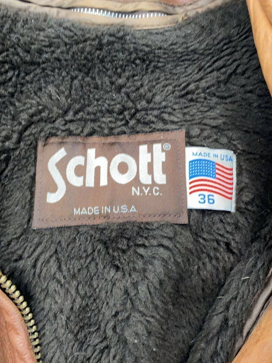 Chaqueta Schott Single Riders 36 cuero marrón 4169