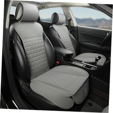 Black Seal 2-Pack Front Car Seat Covers, Faux Leather Seat Bottom 2-Pack-Grey
