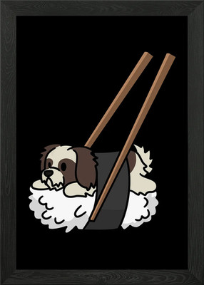 Shih Tzu Nigiri Sushi gerahmtes Wandbild Poster Leinwanddruck Bild