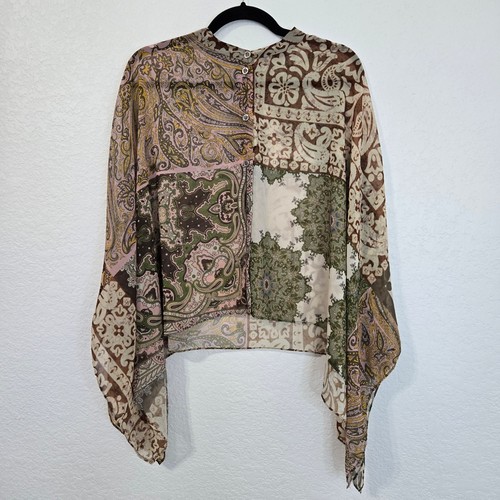Jolie and Joy Women's Black Floral Long Sleeve Blouse Top Size