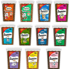 TEMPTATIONS Classic Cat Treats - Crunchy and Soft, 16 Oz. Tub Select Flavor 