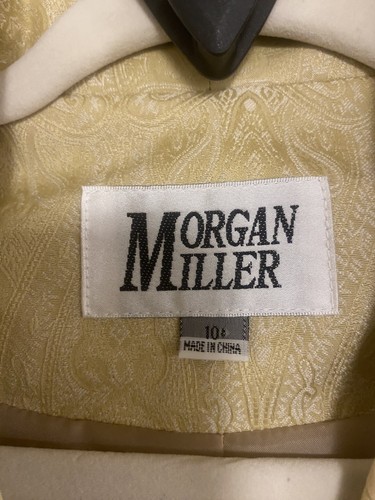 Morgan Miller Skirt Suit Womens 10 Brocade Satin Collar Vintage Formal Dressy - Picture 2 of 11