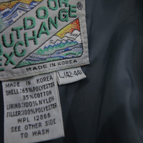 Vintage Outdoor Exchange Puffer Bomber Jacket Large Gray Colorblock Mens 80s 90s - Picture 16 of 20