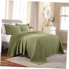 Cotton Fleur De Lis Bedspread Set, Warm Blankets, All-Season Queen Sage 01