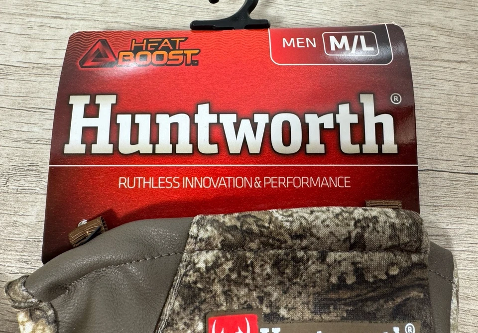 Huntworth Men's Heat Boost Hunting 5-Finger Glove Realtree APX Camo Size M/L - Image 3 of 4