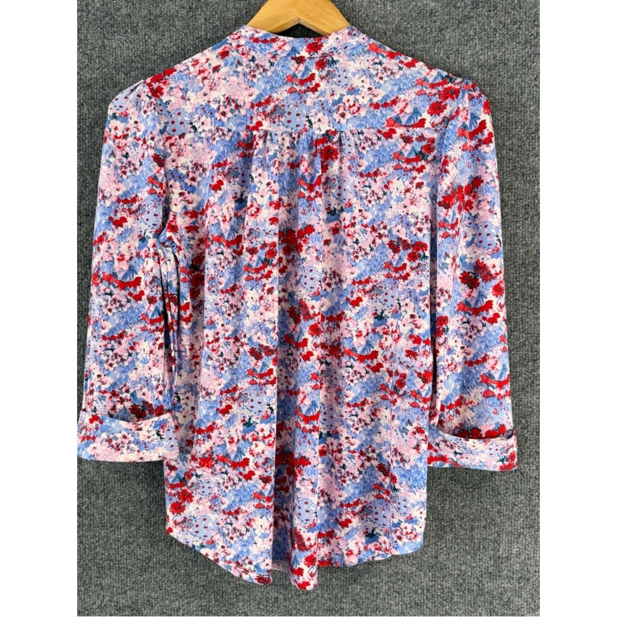 Cocomo Womens 3/4 Sleeve Abstract Print Top Size Small Petite Pink